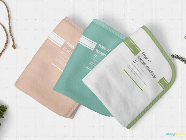 Mockup Featuring Three Hand Towels from Top View 1