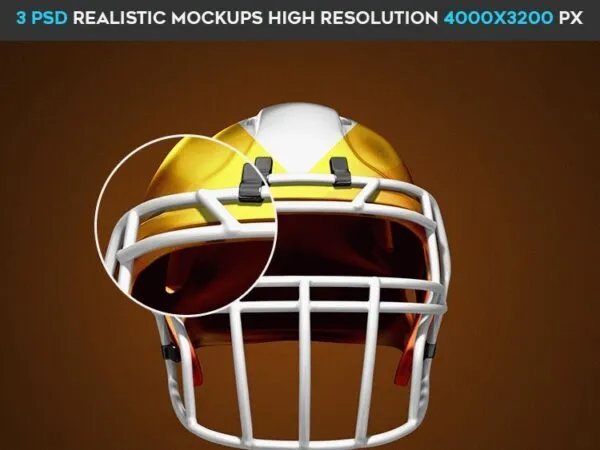 Mockup Featuring Three Scenes of a Football Helmet 1