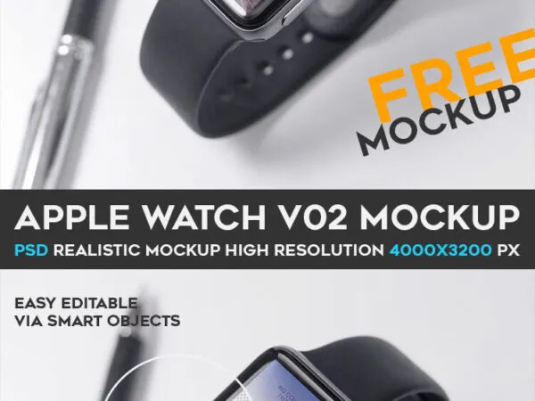 Mockup Featuring Top View of Apple Watch 1