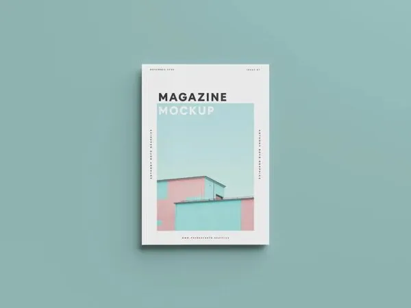 Mockup Featuring Top View of Magazine Cover 1