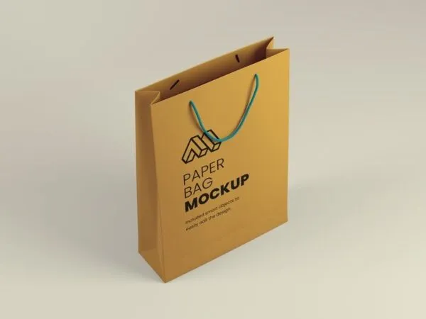 Mockup Featuring Top View of Standing Classic Paper Bag 1