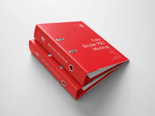 Mockup Featuring Two Binders Cover and Spine View 1