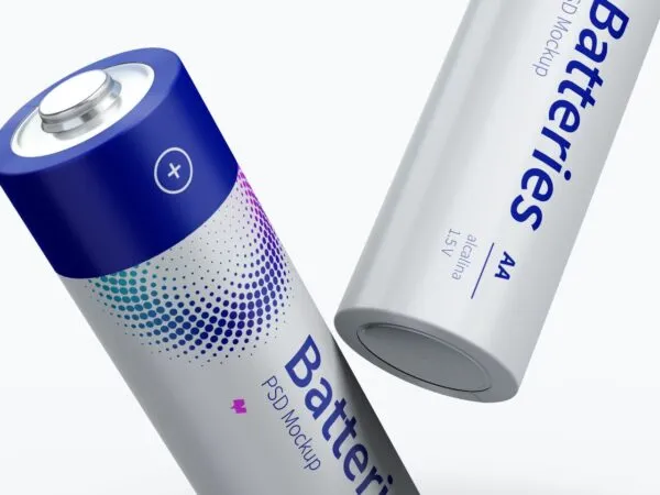 Mockup Featuring Two Floating Batteries 1