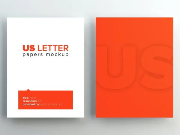 Mockup Featuring Two Letter Papers From Top View 1