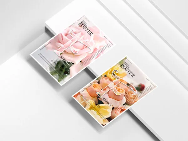 Mockup Featuring Two Posters on Three Parted Surface 1