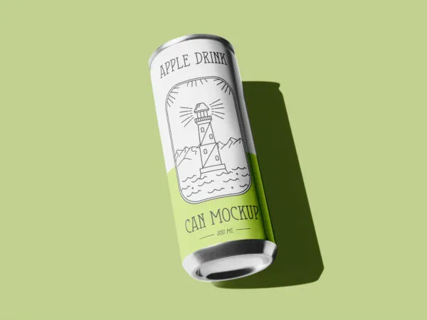Mockup Featuring a Can Lying on a Flat Surface 1