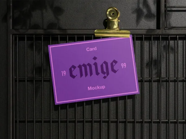 Mockup Featuring a Card Clipped on Wall 1