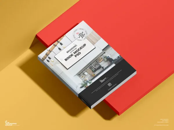 Mockup Featuring a Closed Book Laid in Perspective 1