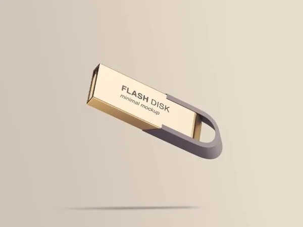 Mockup Featuring a Diagonal Flying Flash Disk 1