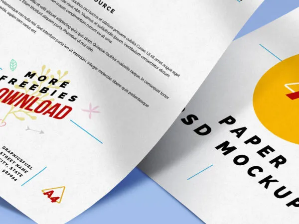Mockup Featuring a Double A4 Paper 1