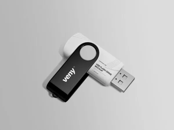 Mockup Featuring a Flash Drive with a Hanger 1