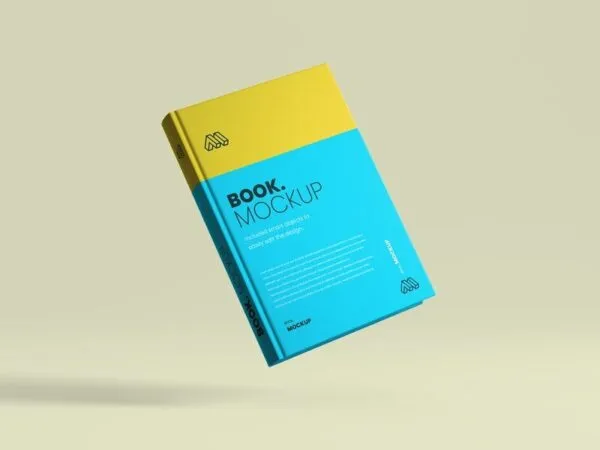 Mockup Featuring a Floating Hardcover Book 1