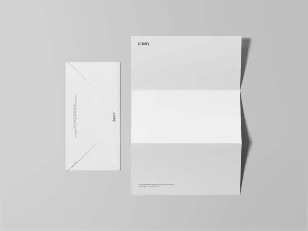 Mockup Featuring a Folded Letterhead and an Envelope 1