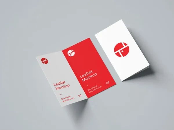 Mockup Featuring a Folded and Opened Brochure 1