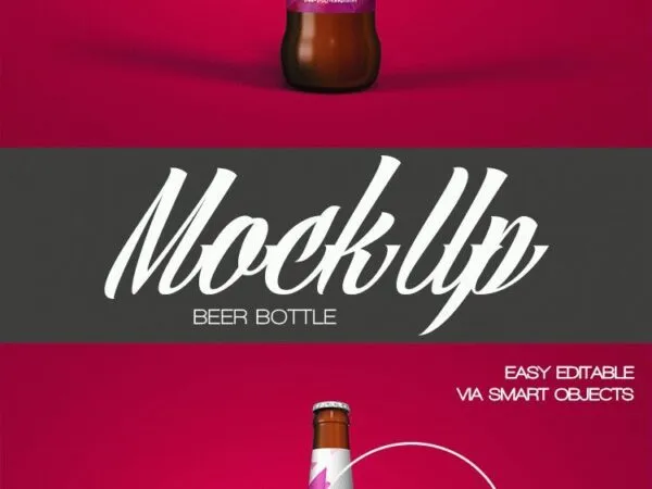 Mockup Featuring a Front View of a Beer Bottle 1