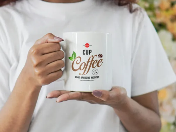 Mockup Featuring a Girl Holding Coffee Mug 1