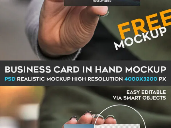 Mockup Featuring a Hand Holding Business Card 1