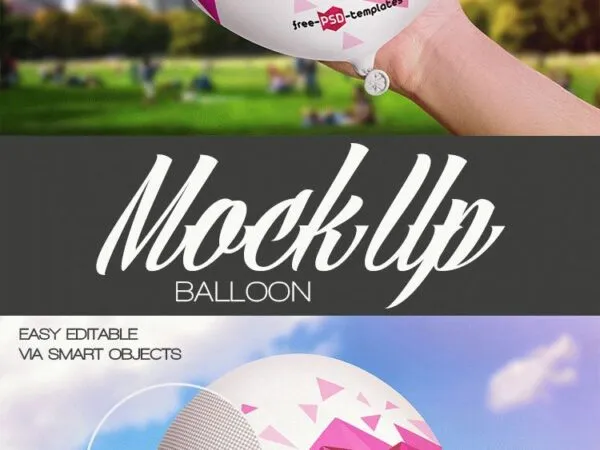 Mockup Featuring a Hand Holding a Balloon 1