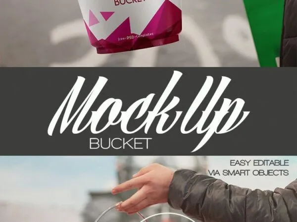 Mockup Featuring a Hand Holding a Bucket 1