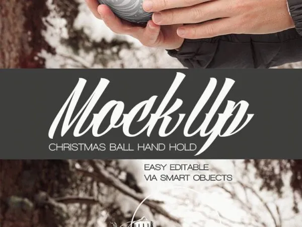Mockup Featuring a Hand Holding a Christmas Ball 1