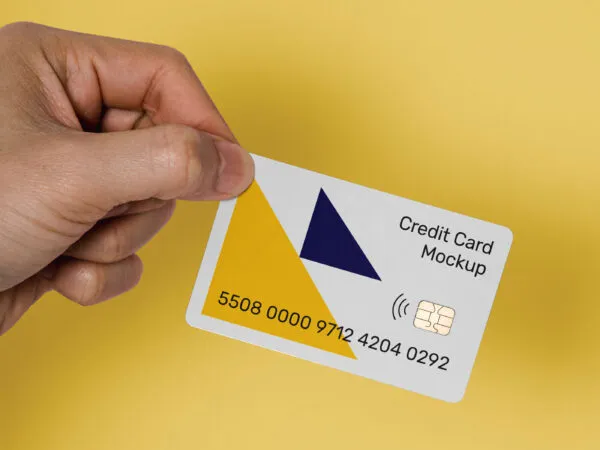 Mockup Featuring a Hand Holding a Credit Card 1