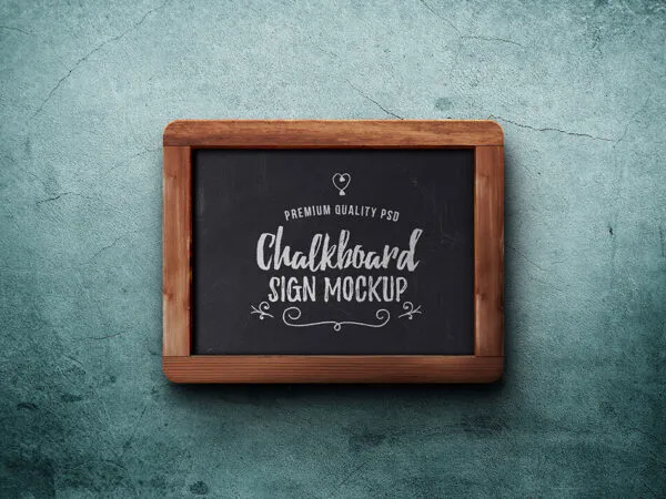 Mockup Featuring a Horizontal Chalkboard Sign 1