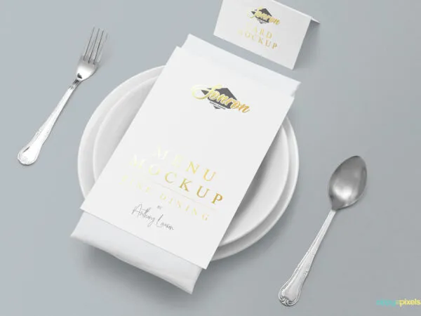 Mockup Featuring a Menu with Dining Table Scene 1