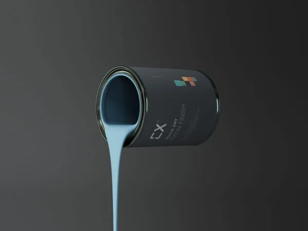 Mockup Featuring a Metal Bucket Pouring Paint 1