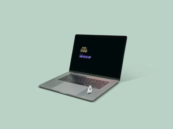 Mockup Featuring a Open MacBook 1