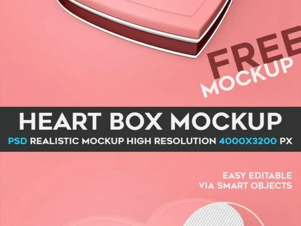 Mockup Featuring a Perspective Heart Box 1