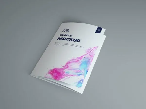 Mockup Featuring a Realistic Folded Trifold Brochure 1