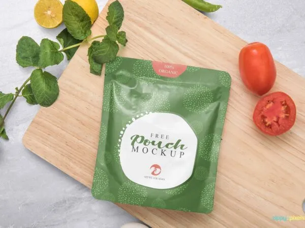 Mockup Featuring a Sealed Pouch From Top View 1