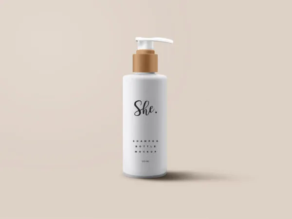 Mockup Featuring a Shampoo Bottle in Three Variants 1