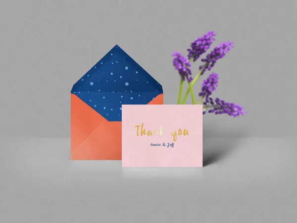Mockup Featuring a Thank You Card and Envelope 1