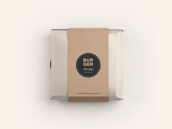 Mockup Featuring a Top View of a Burger Box 1