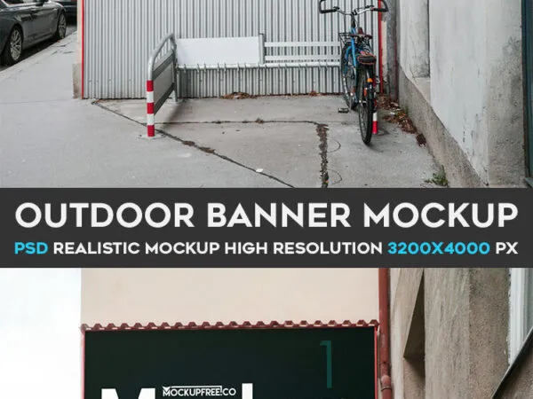 Mockup Featuring a Vertical Outdoor Banner 1