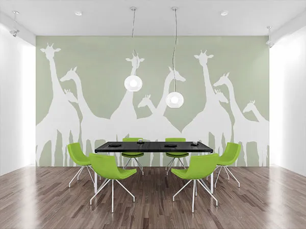 Mockup Featuring a Wall Mockup with Customizable Chairs and Floor 1