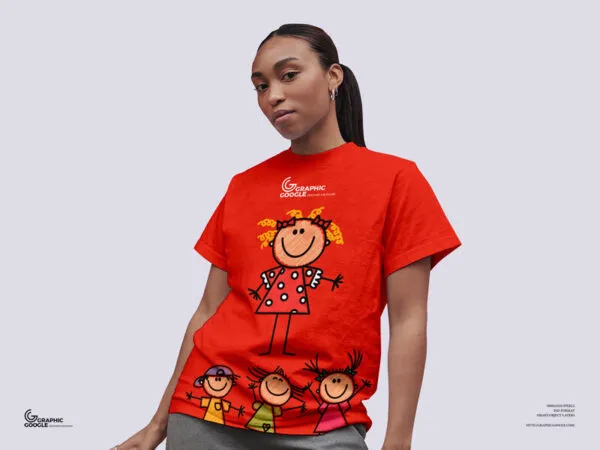 Mockup Featuring a Young Girl Wearing T Shirt 1