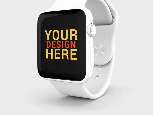 Mockup Featuring an Apple Watch with Sport Band 1