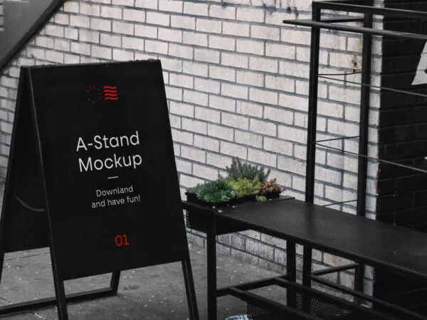 Mockup Featuring an Outdoor A Stand 1