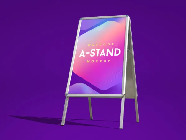 Mockup Featuring an Outdoor Advertising Foldable A Stand 1