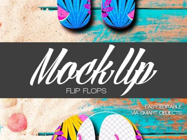 Mockup Featuring an Overhead Shot of Flip Flops 1