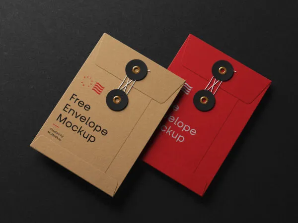 Mockup For Two Envelope with Washer and a String Closure 1