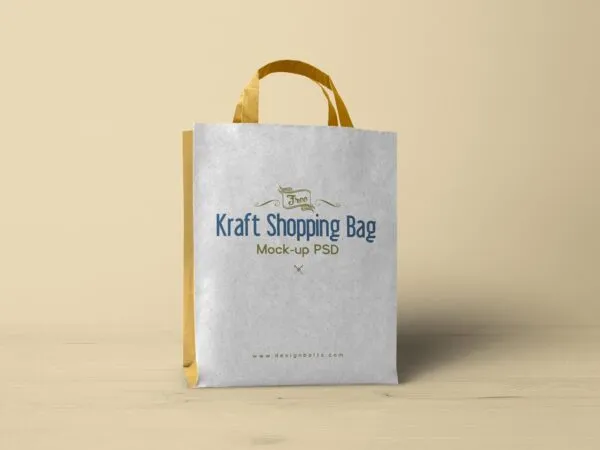 Mockup Including a Kraft Paper Turn Top Shopping Bag 1