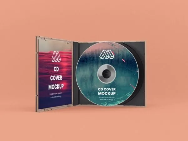 Mockup Showcasing CD and Label Inside an Opened Case 1