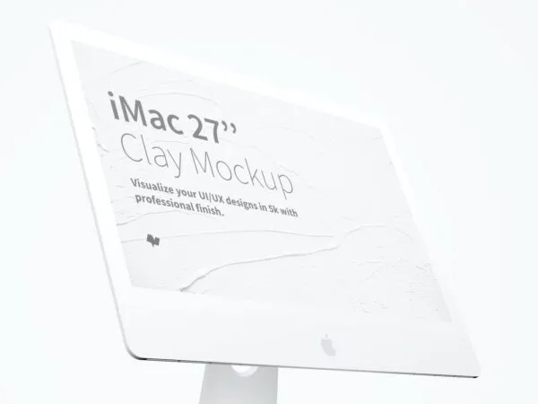 Mockup Showcasing Close up Side View of iMac 27″ 1