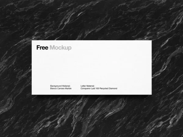 Mockup Showcasing Envelop on Dark Marble Texture 1