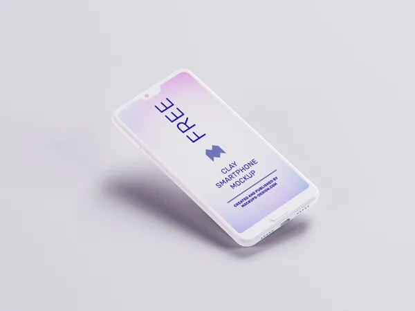 Mockup Showcasing Floating Clay Smartphone 1