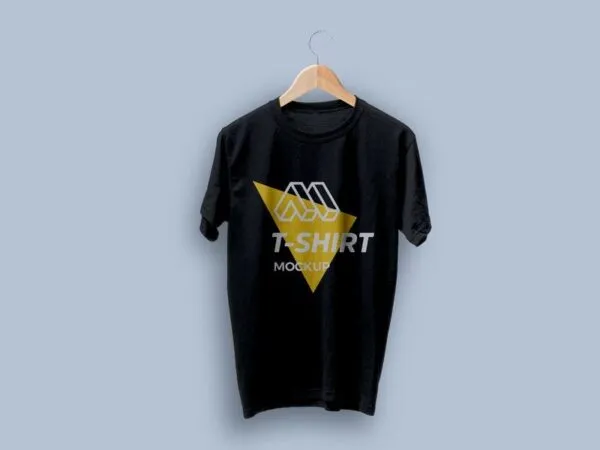 Mockup Showcasing Floating T Shirt on Hanger 1