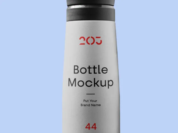 Mockup Showcasing Front View of Plastic Bottle with Black Cap 1